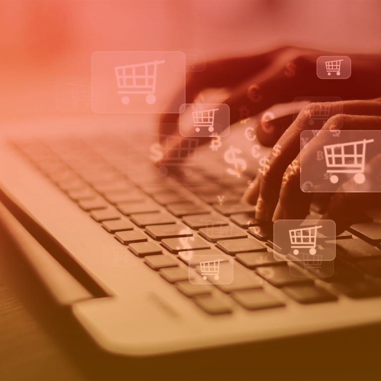 Businesswoman laptop using , online shopping concept.